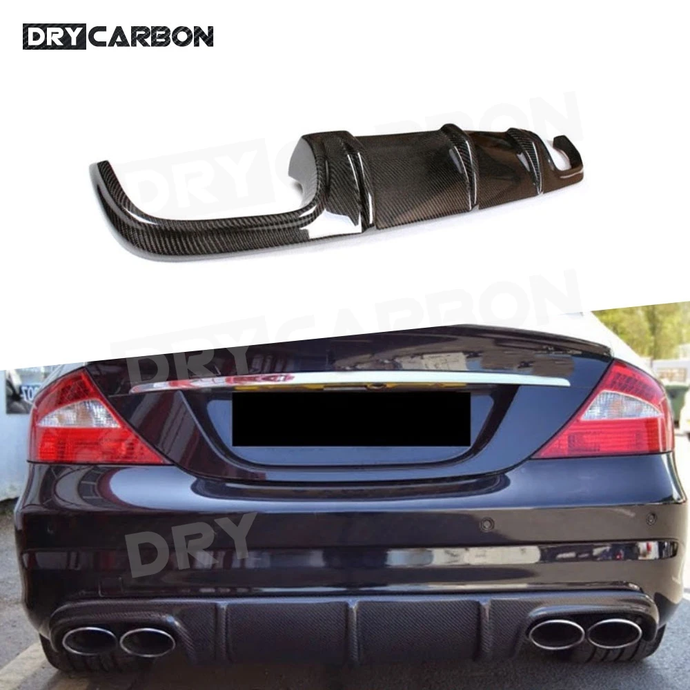 Für W219 Carbonfaser-Heckdiffusor-Spoiler für Mercedes Benz CLS-Klasse CLS63 AMG 2004-2010 Heckstoßstangenschutz Zubehör FRP
