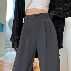 Women's Suits Pants Traf Office Lady High Waist Trousers Casual Loose Straight Sweatpants Korean Fashion Baggy Pantalon Femme