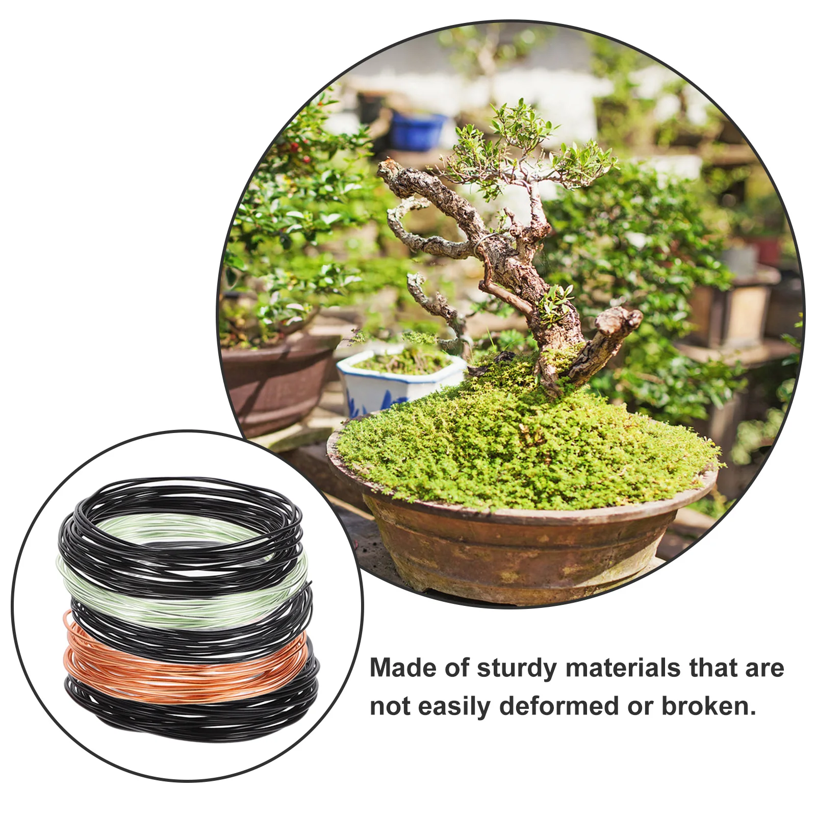 5Rolls Aluminum Bonsai Wire BlackAnodized Bendable Precision Handmade Durable VibrantColors Portable Gardening OutdoorUse
