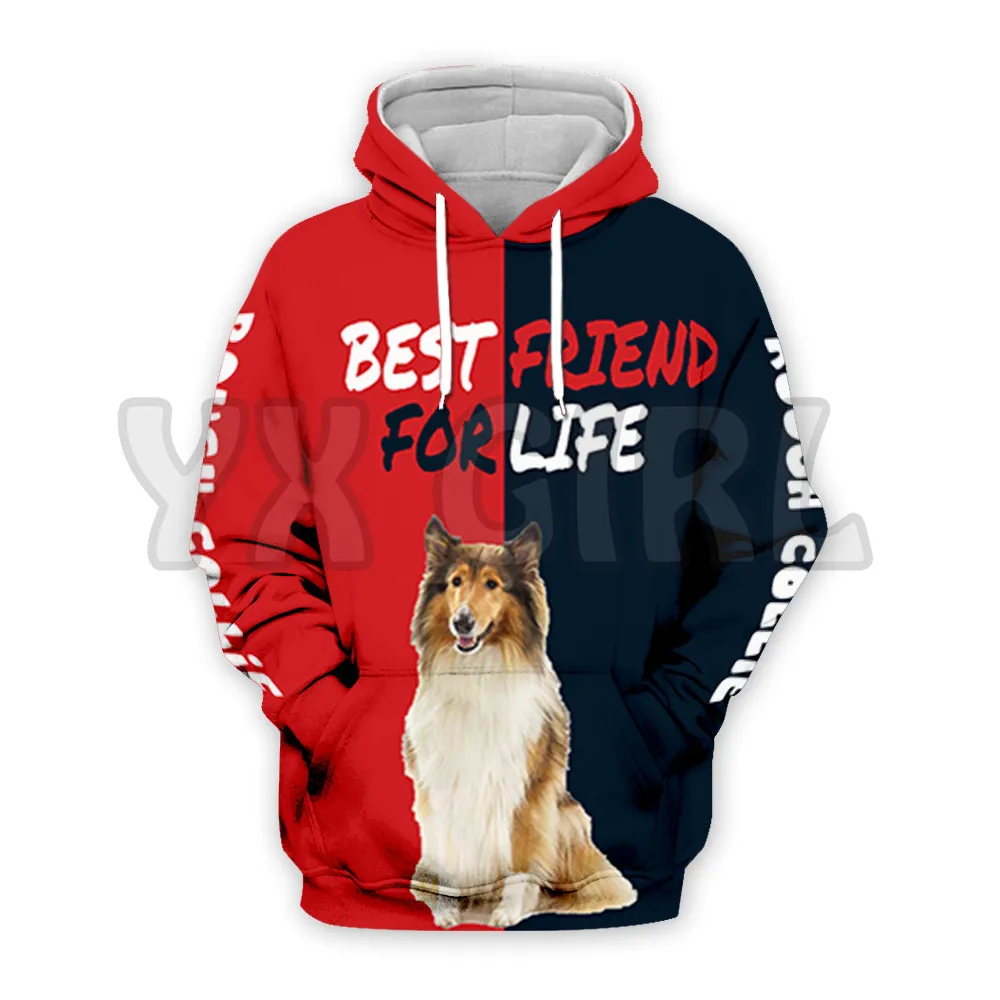 Rough Collie  3D Printed Hoodies  Unisex Pullovers Funny Dog Hoodie Casual Street Tracksuit