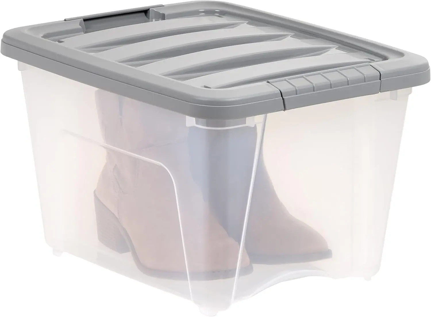 6-Pack Clear Plastic Storage Containers with Latching Lids, Stackable Organizer Bins, 19 Quart Capacity