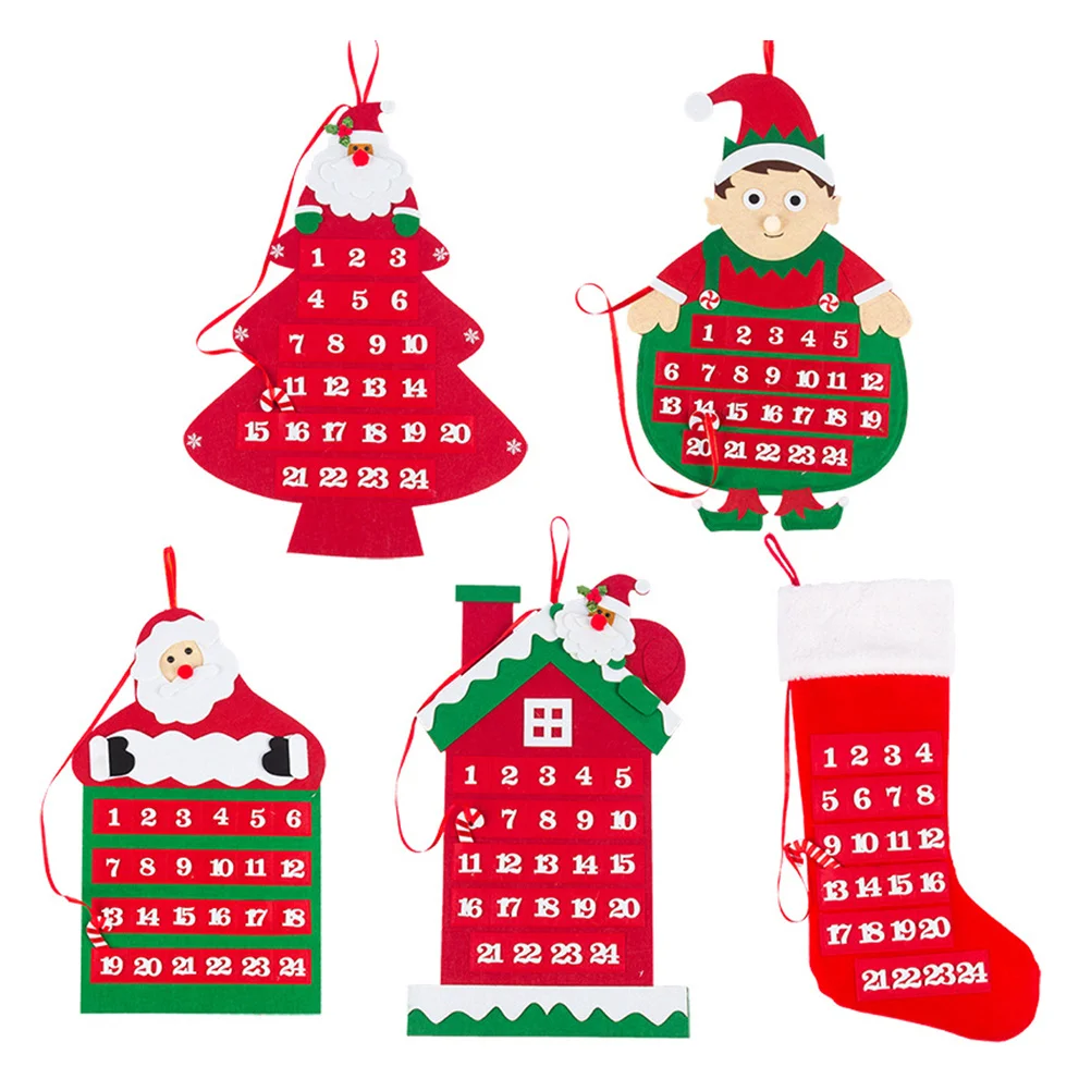

1Pcs Christmas Elf Advent Calendar Hanging Decoration Festive Countdown for Home Office Holiday Celebration Ornament