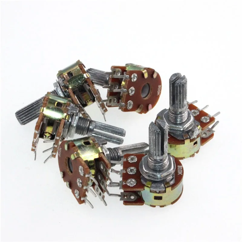 5PCS/LOT WH148 Type Dual potentiometer With Switch 6PIN B1K 2K 5K 10K 20K 50K 100K 250K 500K 1M H=15MM 20MM Potentiometer