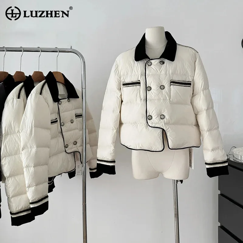 LUZHEN Personalized Irregular Placket Double Breasted Design Padded Coat Women's Fashion Winter Warm Street Thicken Parka AA2331