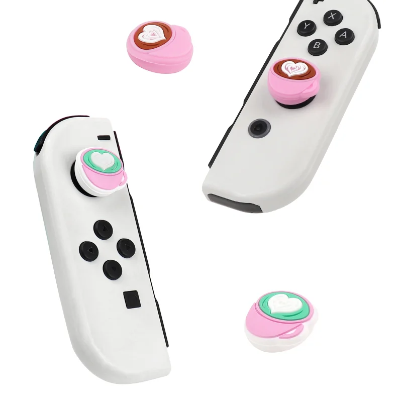 Tapas de agarre de silicona suave para taza de café, Thumb Stick para Nintendo Switch Lite, consola Oled, Joycon, Video, Gamepad, accesorios de Joystick