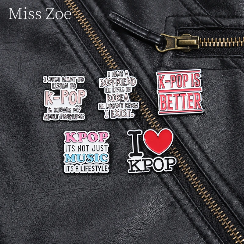 I Love Kpop Enamel Pin South Korean Male Singer Band Concert Pop Singer Kpop Is Better Brooches Badge Collected By Fans Jewelry