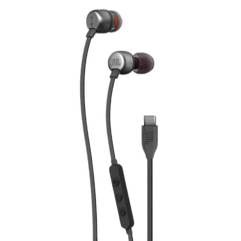 

Аксессуары для динамиков JBL T310C: проводные наушники-вкладыши с разъемом USB-C, чистым басом, шумоподавлением, встроенным микрофоном и функцией громкой связи.