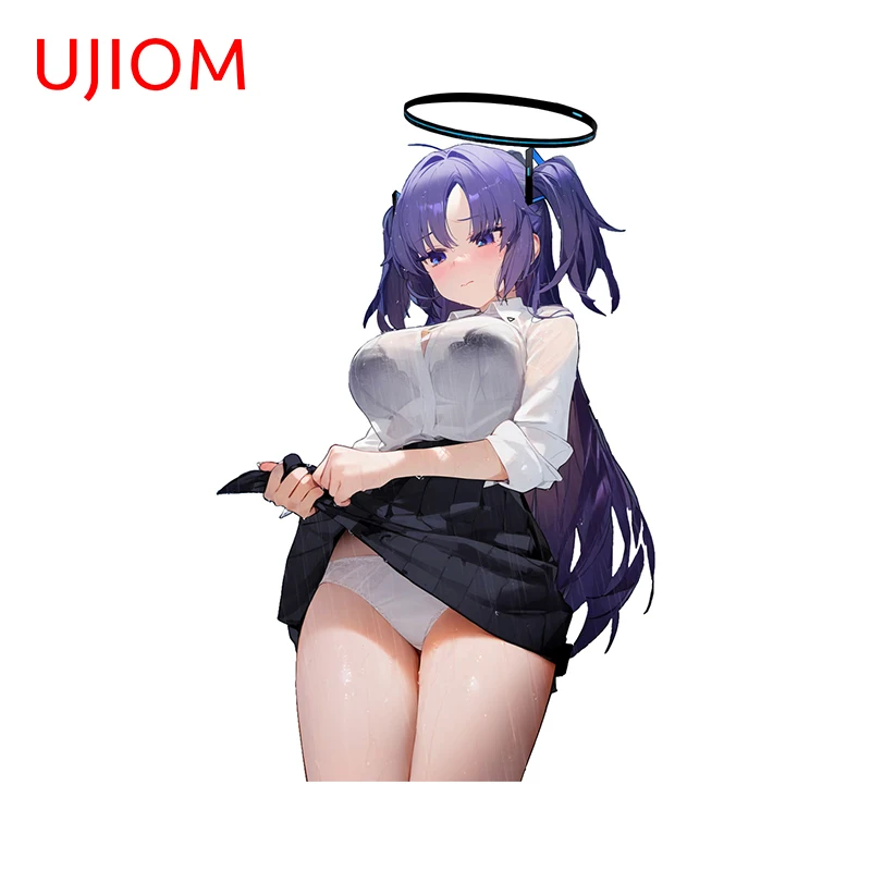 UJIOM 13cm X 8.3cm NSFW Wet Hayase Yuuka Anime Girl Sexy Wall Stickers Vestibule Decal Interesting Desk Living Room Wallpapers