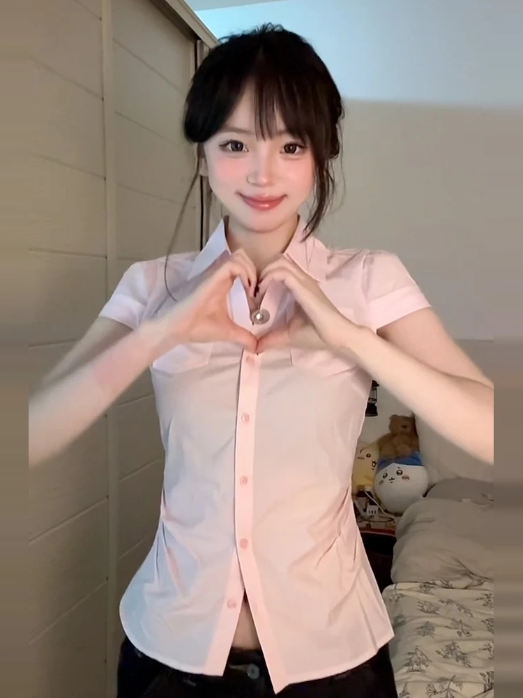 

Корейский летний топ из хлопка с эффектом утяжки на талии, новый дизайн, сладкий и стильный, для женщин