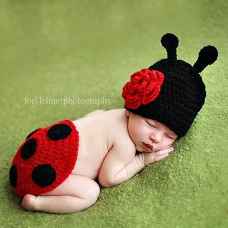 Yarn Knitting Baby Photo Clothing Seven-star Ladybug Little Bee Children's Clothing Baby Hundred Days Photography Clothing
