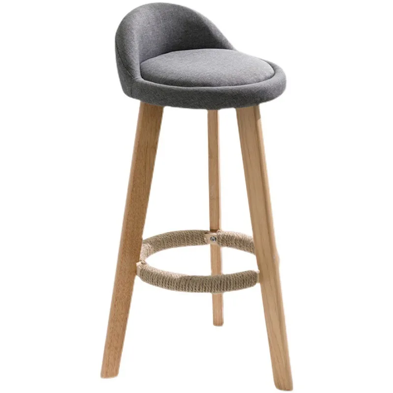 Solid wood bar chair rotating high stool, home bar chair, European bar chair