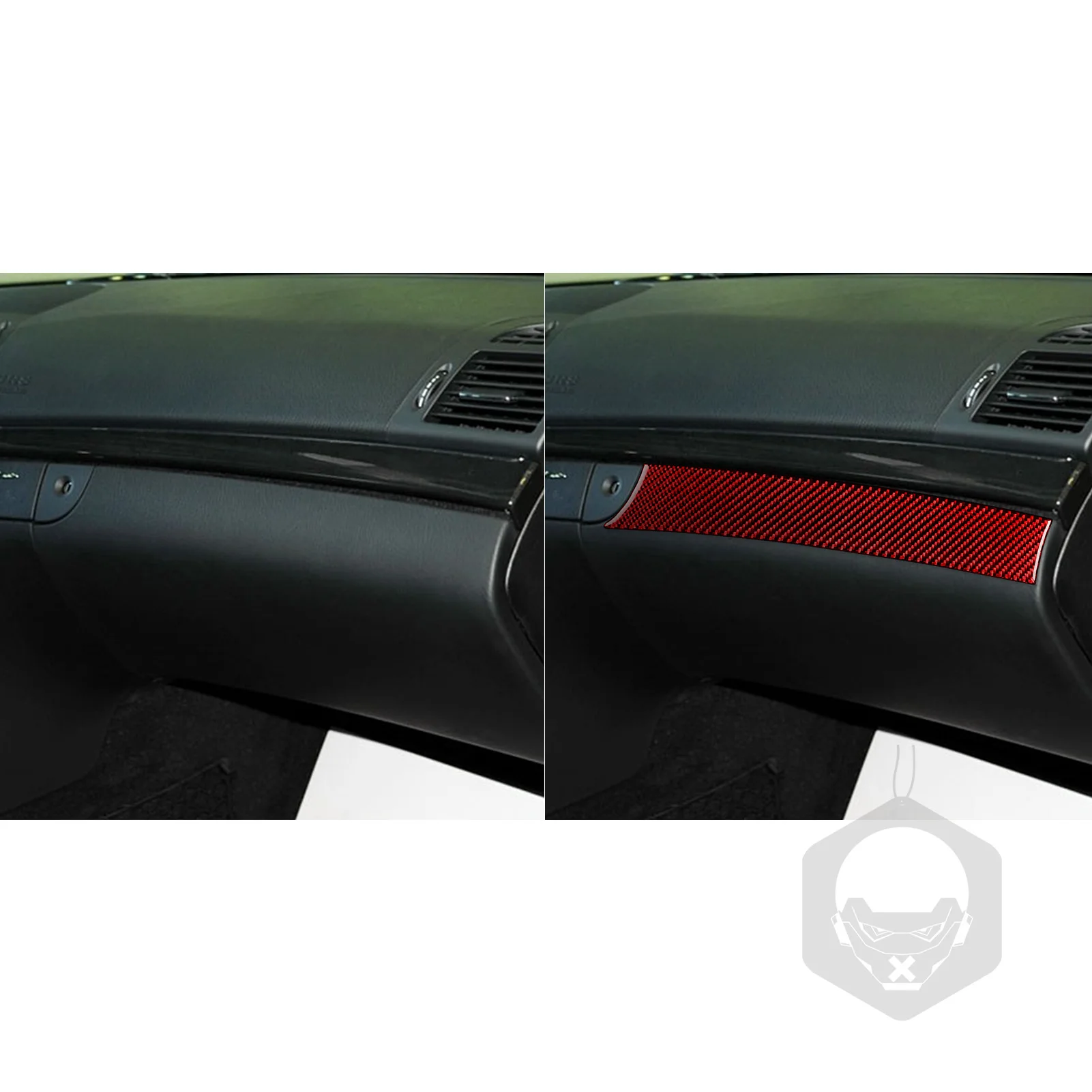 For Benz E-Class W211 2003-2009 Car Co-pilot Storage Box Real Soft Carbon Fiber Car Interior Accessories Decoration Stickers
