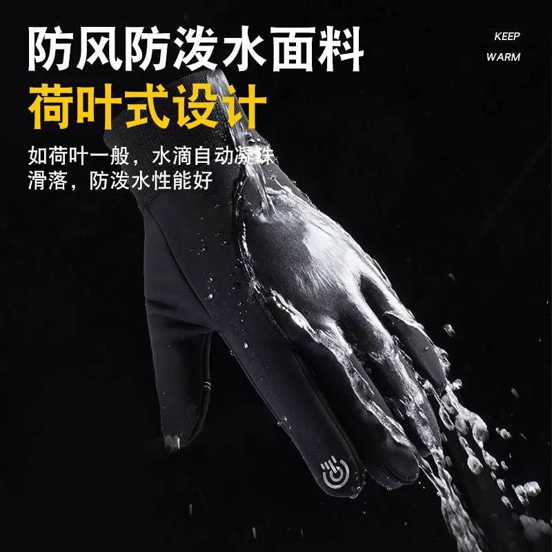 Cycling Gloves For Unisex 2024 New Autumn Winter Outdoor Sports Waterproof Touchscreen Thermal Fleece Lined Fishing Riding High image 3