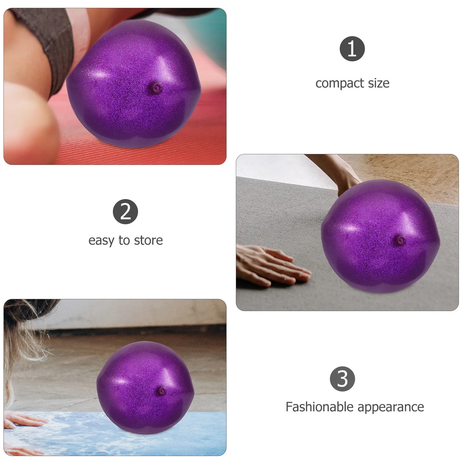

Small Exercise Ball for Yoga Pilates Workout Core Training Balance Stretching Portable Fitness Tool for Home Gym Office Use