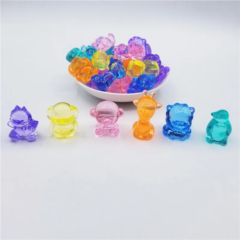 Camal 10Pcs Animals Cat Dog Ornament Pendant DIY Party Favors Gift For Kids Acrylic Gems Excavation Archaeological Gemstone Toys