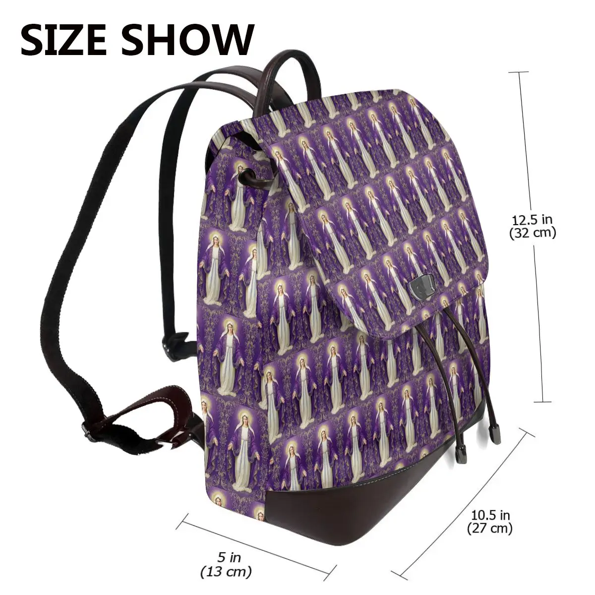 Virgin Mary Of Guadalupe Religious Art Bookbag School Student Bags Hiking Travel Daypack for Women Fashion Derma Backpack