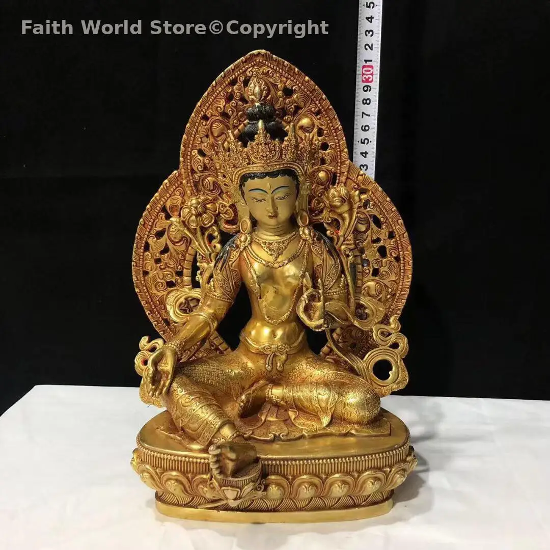 Wholesale Buddhist supplies Tibetan Buddha statue with backlight copper carving for temple lama monk worship buddhist family
