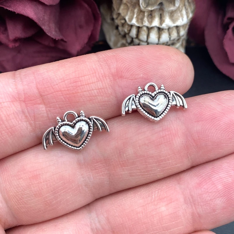 10pcs Gothic Devil's Wings Charms for DIY Jewelry Making