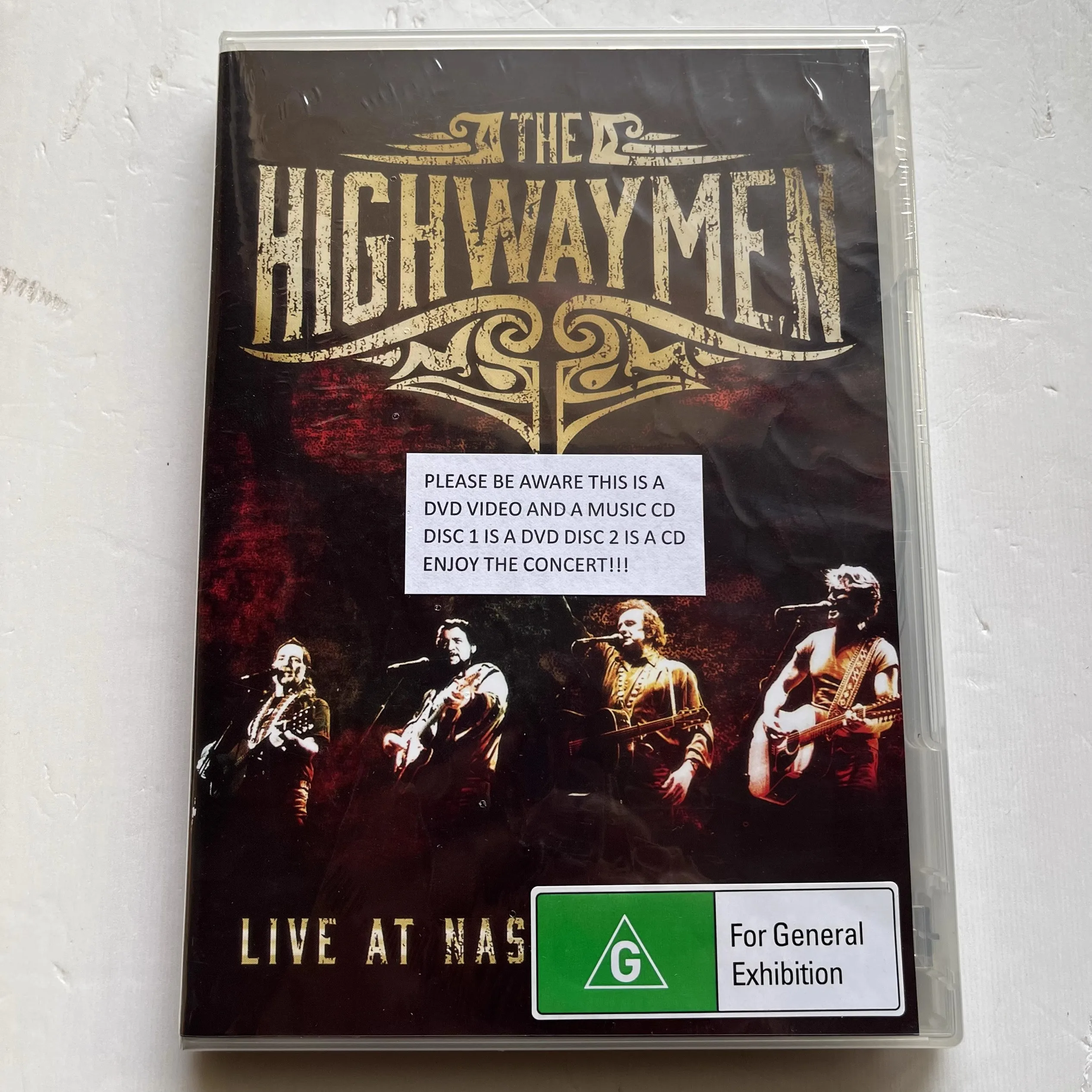 País THE HIGHWAYMEN Johnny Cash Music CD LIVE AT NASSAU COLISEUM Álbum de gravação de música + DVD Cosplay Walkman Car Soundtracks Caixa