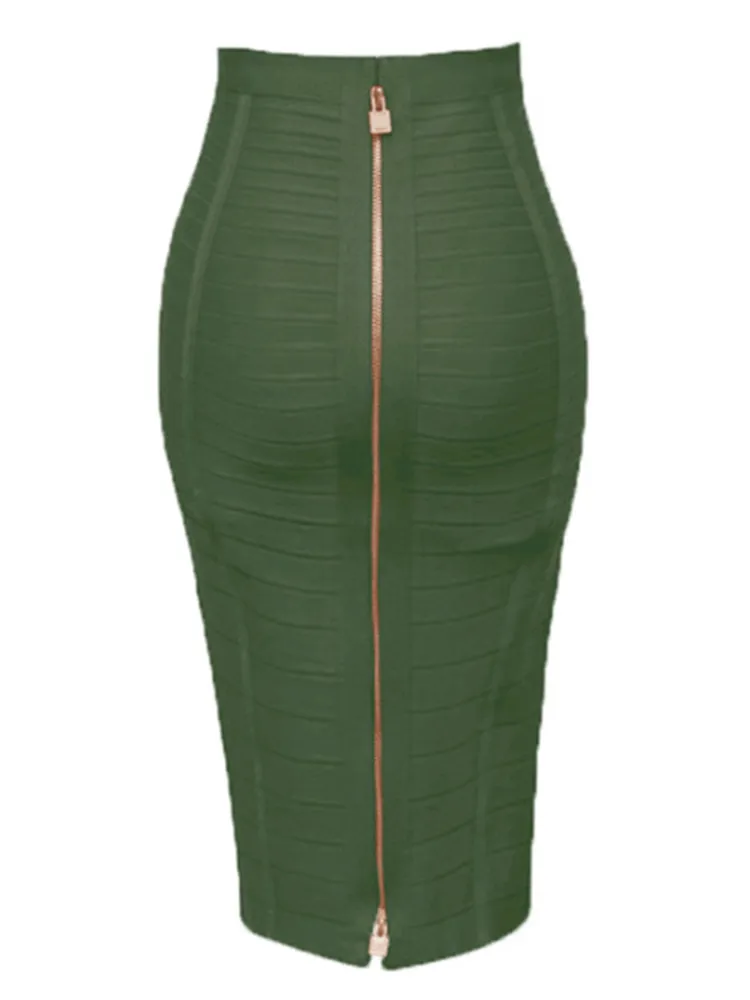 Envío Gratis talla grande XL XXL moda de verano Sexy falda vendaje con cremallera 2022 diseñador una línea ceñido al cuerpo falda lápiz Faldas 58cm