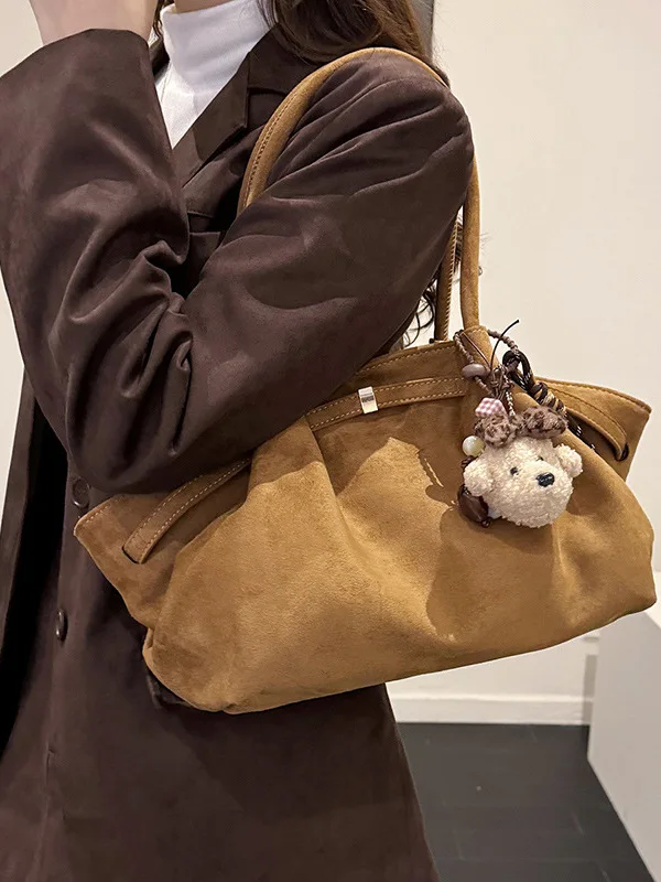 American Retro Canvas Tote Bag Women's Large Capacity Commuter Single Shoulder Slant Crossbody Bag Fashionable Leisure