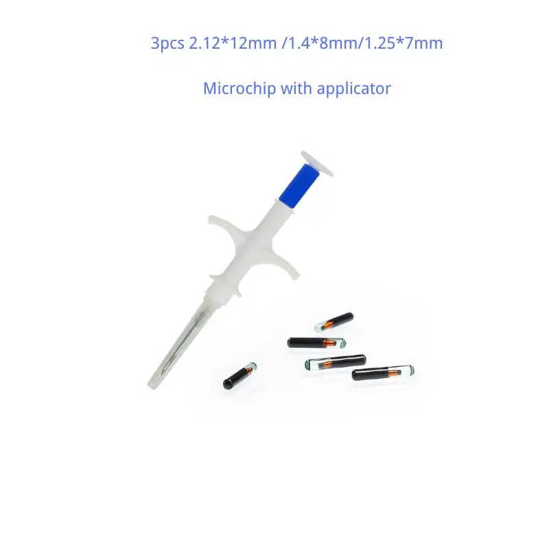 3-Pack of Microchip Smart Identification Pet Transponder RFID Injectors Vets Syringe Plus Dog Cup Items