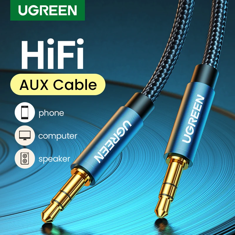 UGREEN 3.5mm Adudio Cable AUX Cord Male to Male Braided Cable for 3.5 Jack Car Home Stereos iPhone iPad 3.5 mm Auxiliary Cable