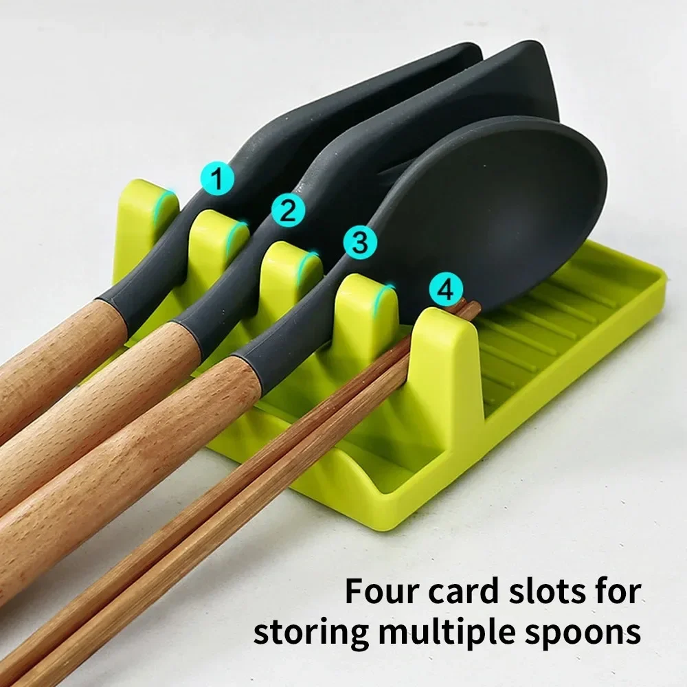 1PC Kitchen Spatula Rack Pot Lid Rack Shelves Countertop Shovel Spoon Shelf Soup Spoon Pad Put Soup Spoon Chopsticks Holder