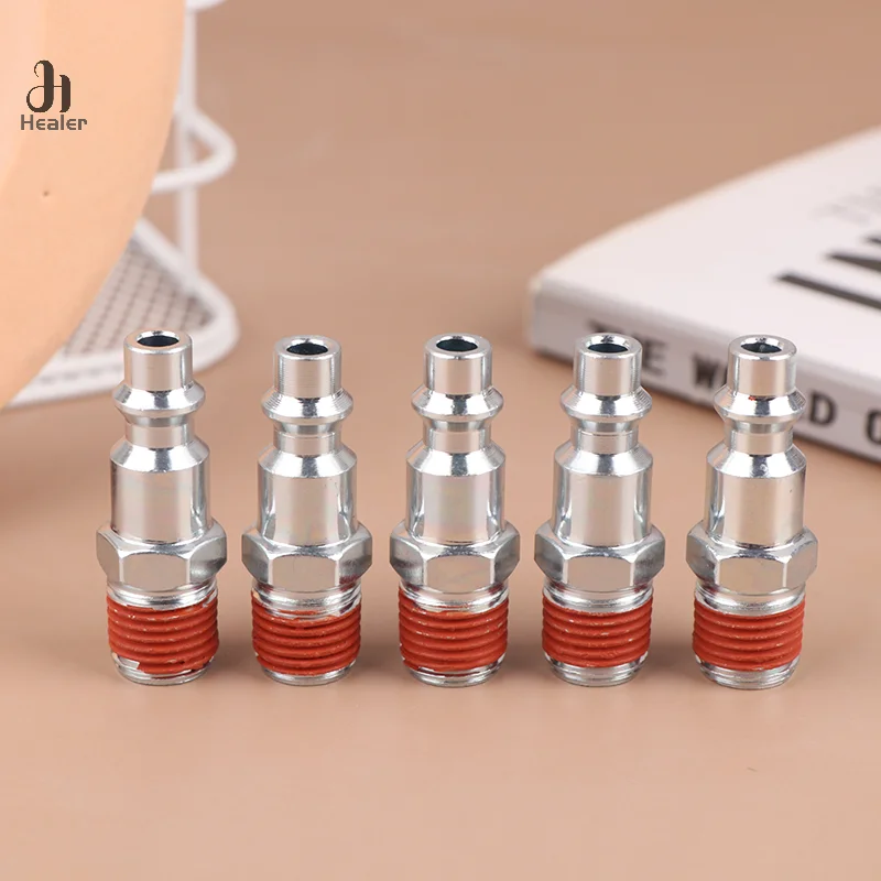 5Pcs 1/4 Inch NPT External Thread Pneumatic Quick Coupling Male Connector Compressor Release Connectors Air Line Fitting