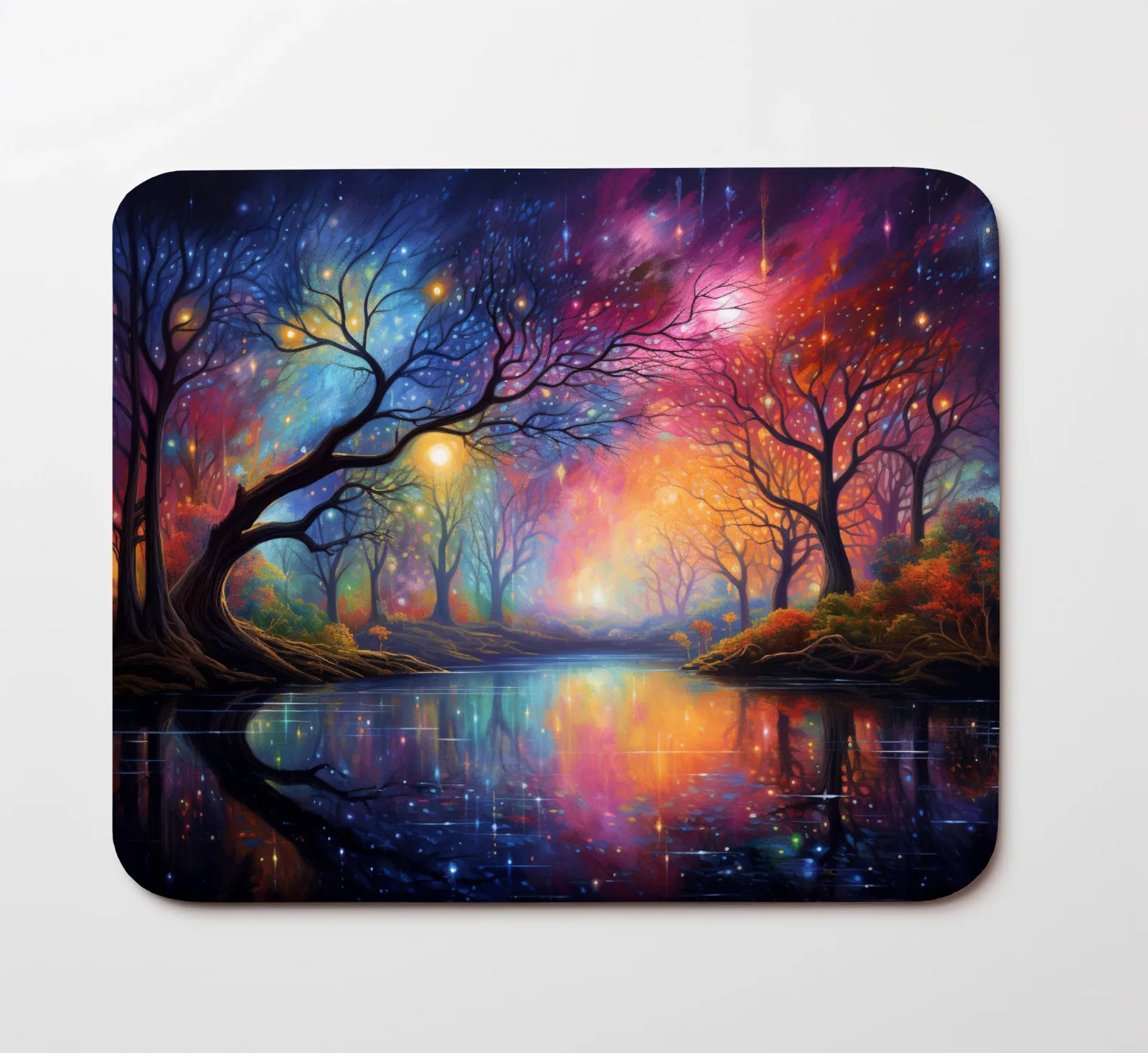 

Bright and colorful night sky mouse pad computer game accessory, suitable for gamers and families, high-quality carpet