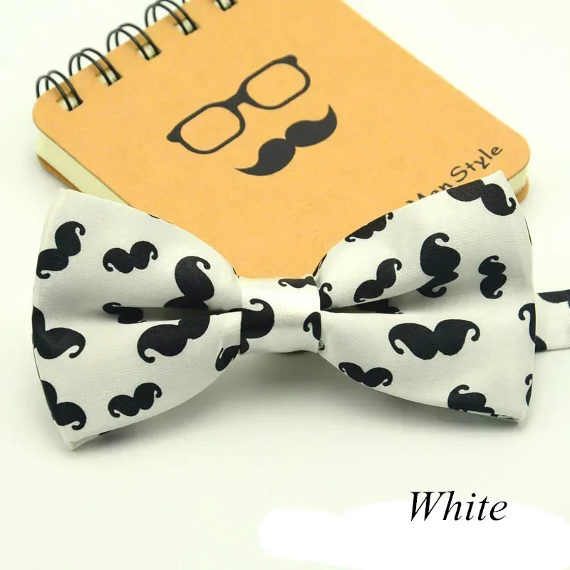 1Piece/lot Fashion Little Beard Bow Tie For Men Pattern Bowtie Leisure Black White Polyester Cravat Gravata Lovely Brand