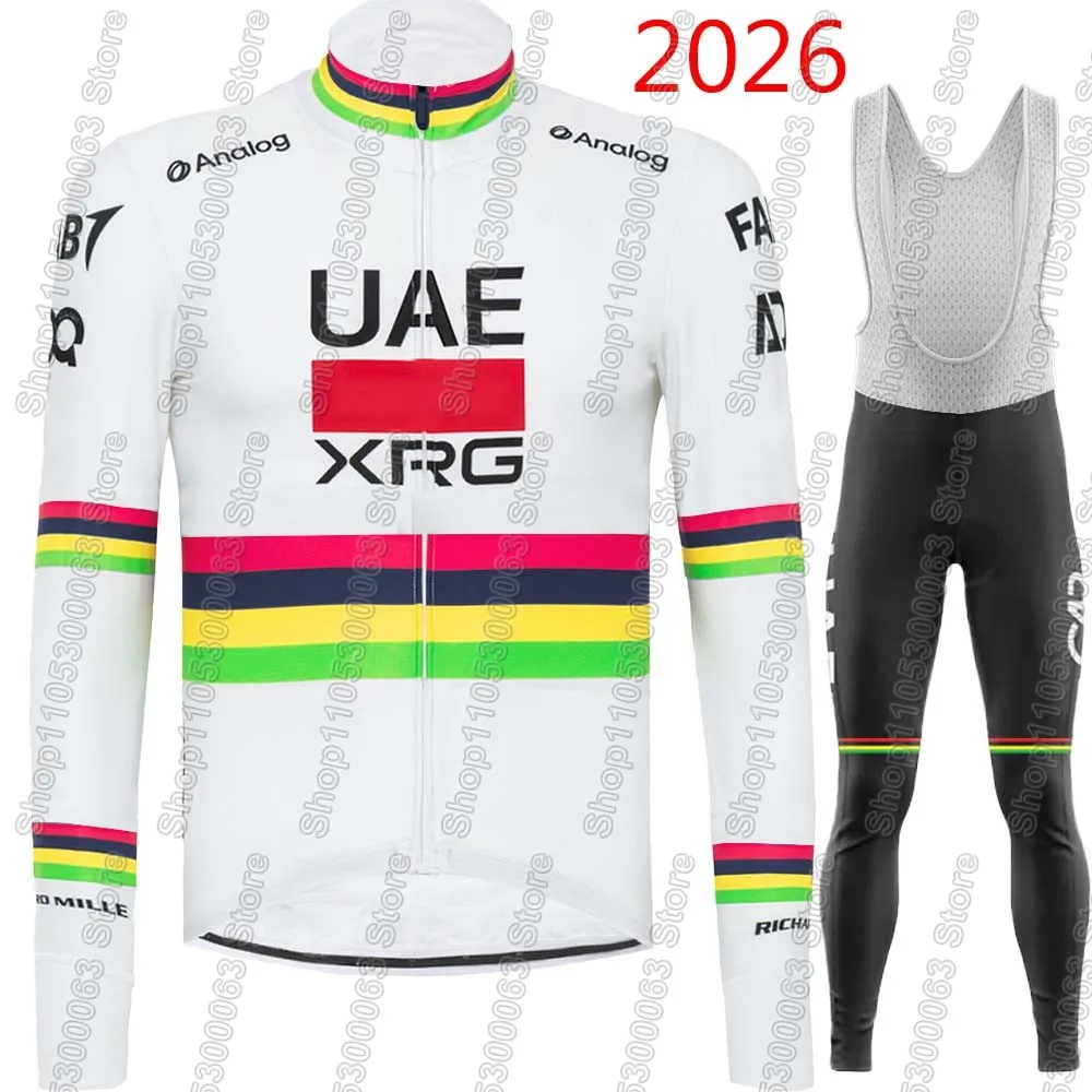 

UAE 2026 Team World-Champion Cycling Jersey Tadej Pogačar Set Men Long Clothing Road Bike Shirts Suit Bicycle Bib Shorts MTB