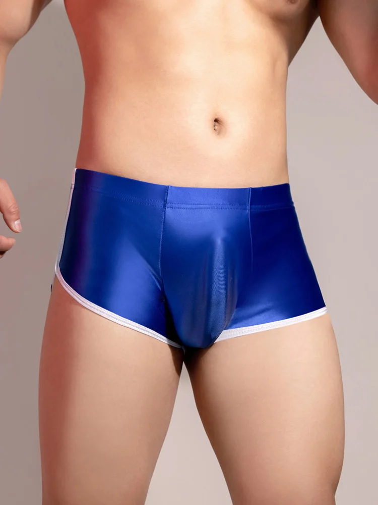 Sexy Men Hot Short Panties U Bulge Pouch Boxer Shiny Glossy Smooth Lingerie Man Clothing Underwear U Convex Breathable Briefs