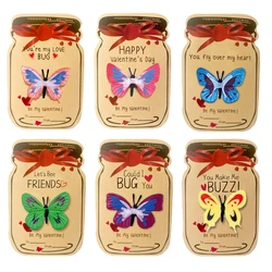 12PCS Exchange Card Gift Butterfly Dinosaur Insect Model Toy Decoration Card Valentine Children Classroom Party Exchange Gift