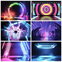 Neon Stage Lights Photography Background Dreamy Aperture 80s 90s Smoke Disco Party Photography Studio Bar Prop Background Cloth