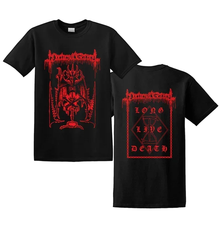 NOCTURNAL GRAVES - 'Long Live Death' Red Print T-Shirt