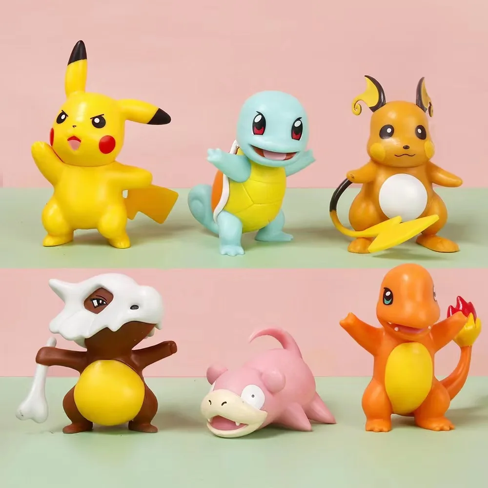 Hot Pokemon Anime Figures Pikachu Toys Model Charmander Psyduck Squirtle Jigglypuff Bulbasaur Kawaii Collect Dolls Kids Gift