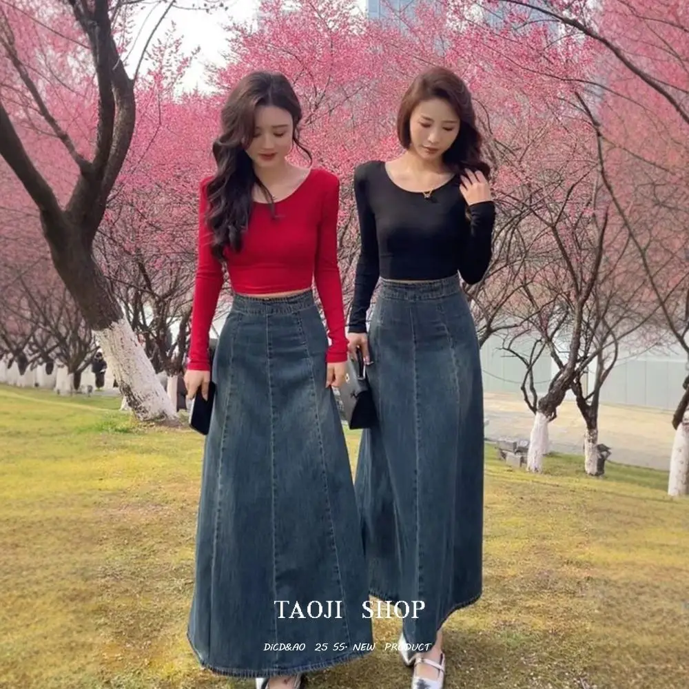 

Long Sleeved T Shirt V Neck Womens Fall Button Patchwork Flare Waist Pleated Splicing Detail Gentle Workwear Regular Crew Tender