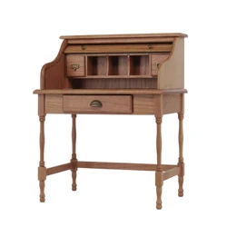 ドールハウス書斎アクセサリー、ミニ家具、レトロシャッターデスク、1:6