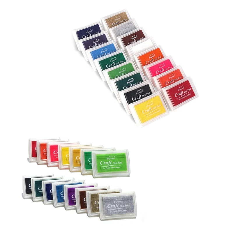 Craft Ink Pad Stamps Partner Diy Color,16 Color Craft Ink Pad For Stamps, Paper, Wood Fabric