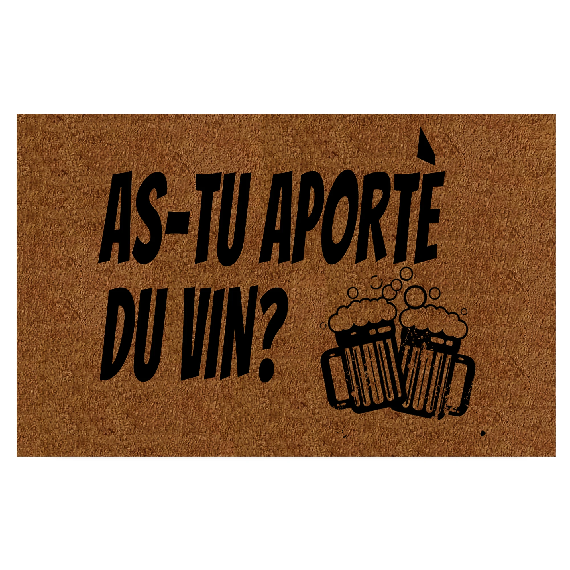 

As-Tu Aportè du Vin Doormat Outdoor Anti-Slip Rubber for Entryway Indoor Front Porch Decor Rug Funny Occitan Door Mat