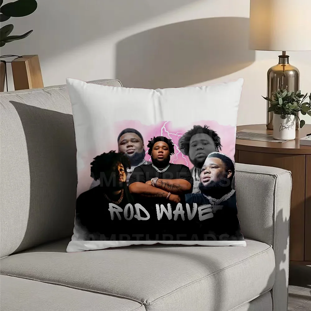 Classic R-Rod W-Wave Rapper Transparent Pillow Case Double Sided Printed Cushion Cover Soft Short Plush Sofa Decorative Home Dec