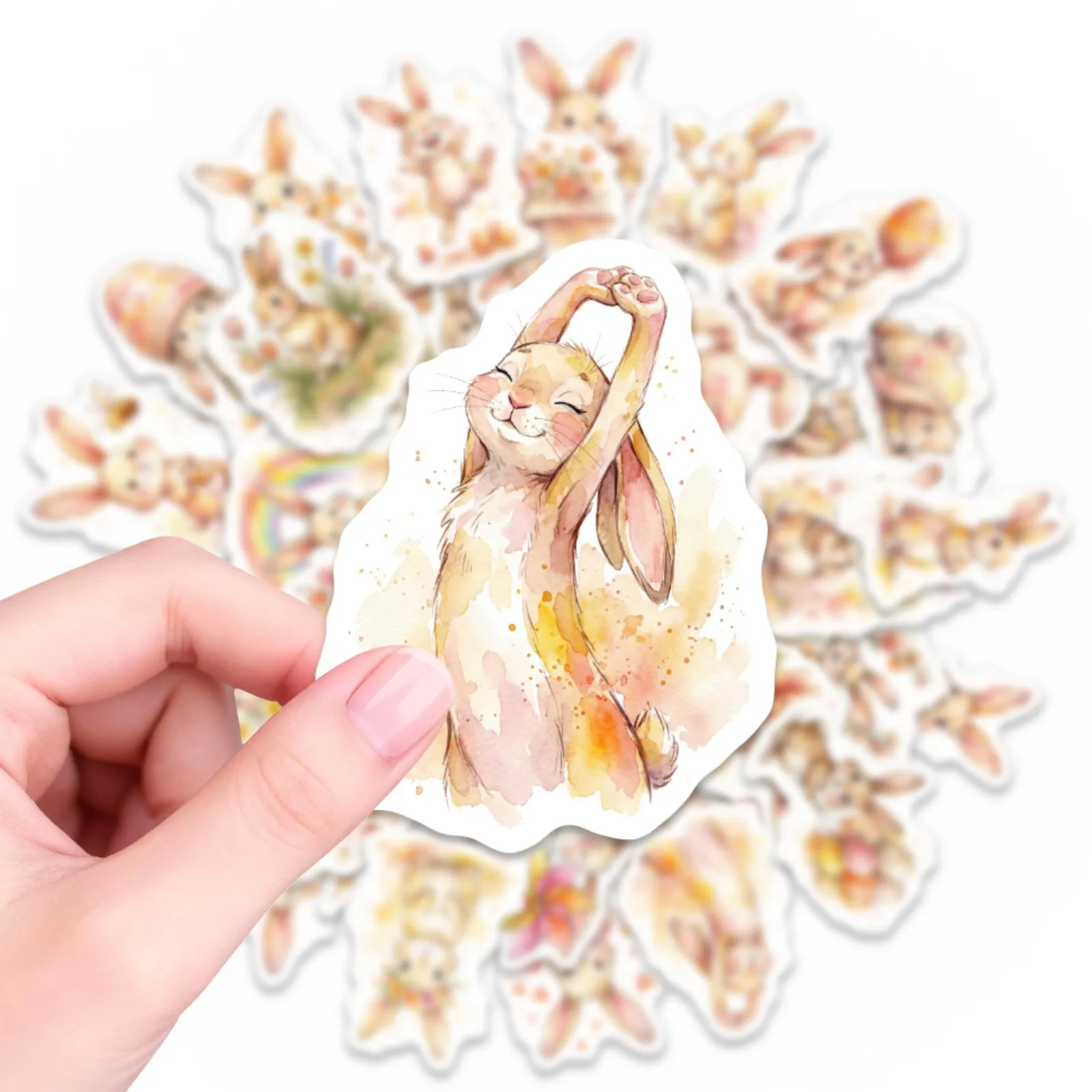 10/30/50PCS Cartoon Easter Egg Bunny Stickers Aesthetic Kawaii Rabbits Flower DIY Toys Guitar Luggage Suitcase Graffiti Sticker