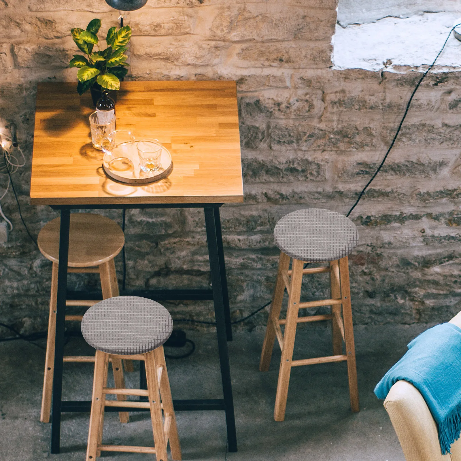 2 Stuks Stijlvolle Ronde Kruk Covers Comfortabele Touch Vakmanschap Decoratieve Stoel Kussenovertrekken voor Eetkamer Woonruimte