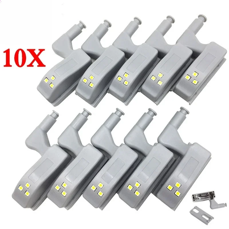 10Pcs/Set Kitchen Cupboard Lights LED Inner Hinge Lamp Lighting for Bedroom Wardrobe Closet Under Cabinet Lights