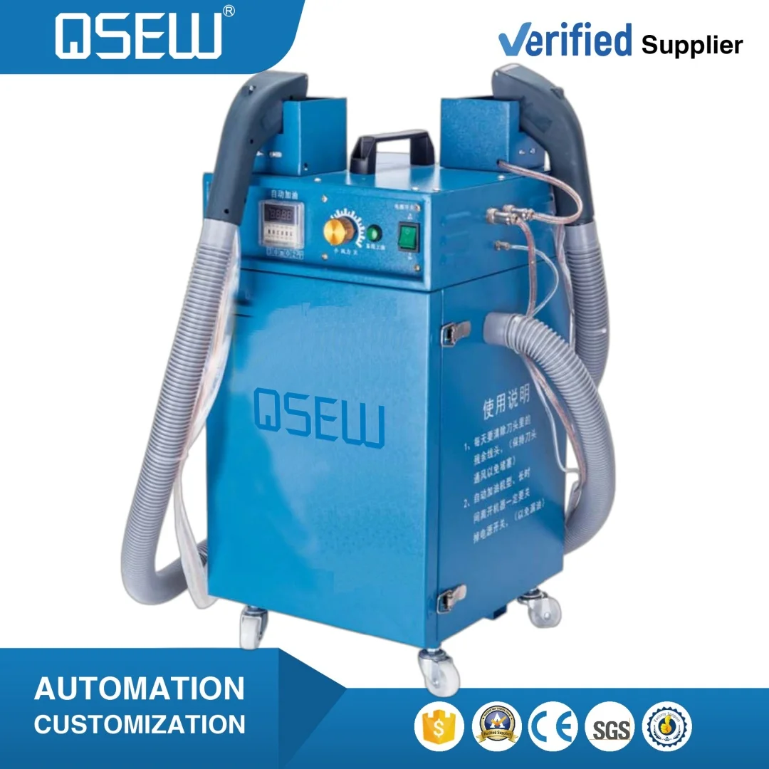 QS-1977 Double Head Auto Short Thread Suction Slitter Cutter Trimmer Thread Trimming Machine Automatic Thread Cutting Machine