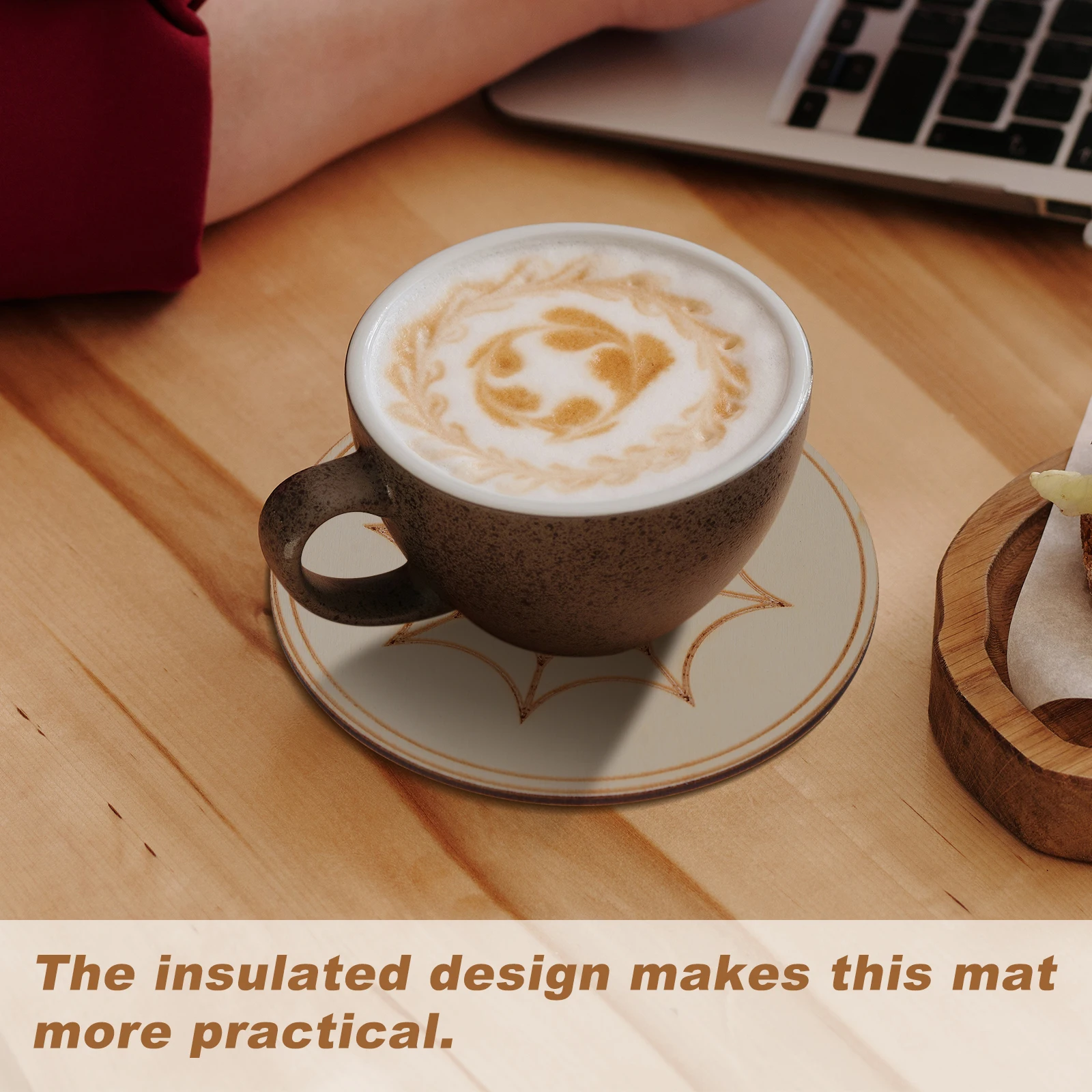 

6 Pcs Spider Web Coaster Round Shape Coasters Decorative Cup Mats Wooden Tray Delicate