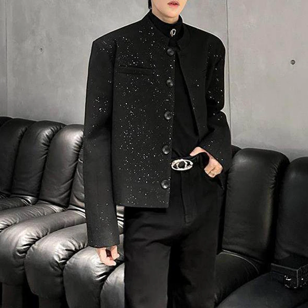 2026 Winter New Men's Solid Color Long-Sleeved Jacket American Retro Fashion Trend High Street Casual Loose Simple Men's Top