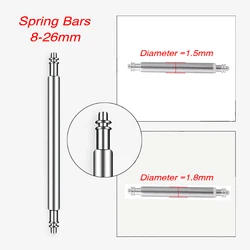 1.5mm 1.8mm Diameter Spring Bars Stainless Steel Watch Band Spring Rod Link Pins 10/15/16/18/20/21/22/23/24/26mm Repair Tool