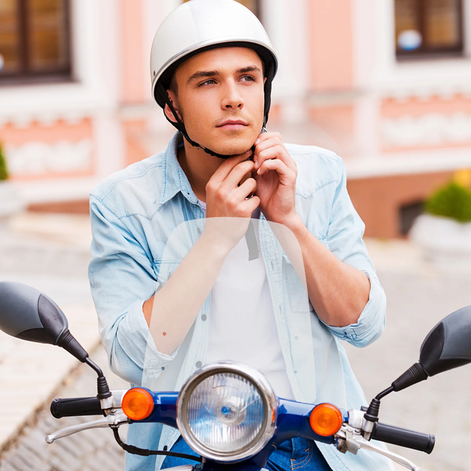 

Clear Pc Motorcycle Windscreen Universal Scooter Windshield Wind Deflector Windproof Protector High Definition Curved Surface